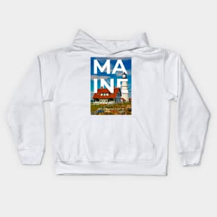 Maine Travel Poster Kids Hoodie